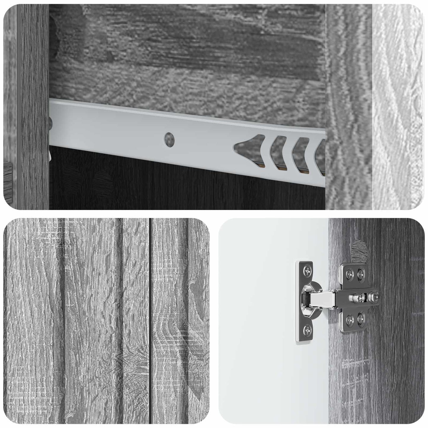Sideboard Sonoma-Grau 66 x 34,5 x 91,5 cm Holzwerkstoff