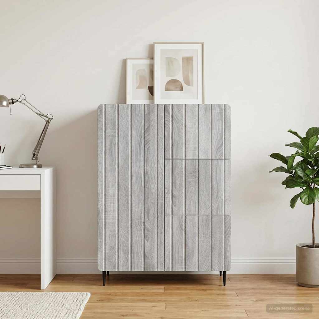 Sideboard Sonoma-Grau 66 x 34,5 x 91,5 cm Holzwerkstoff