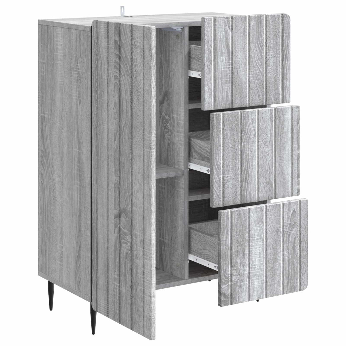 Sideboard Sonoma-Grau 66 x 34,5 x 91,5 cm Holzwerkstoff