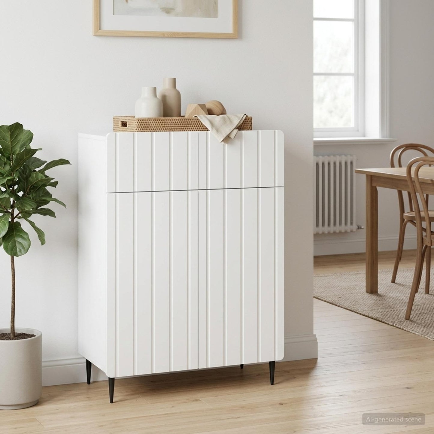 Sideboard Weiß 66 x 34,5 x 92 cm Holzwerkstoff