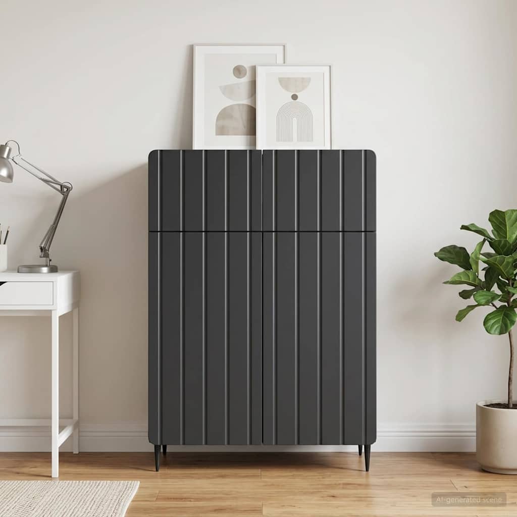Sideboard Schwarz 66 x 34,5 x 92 cm Holzwerkstoff