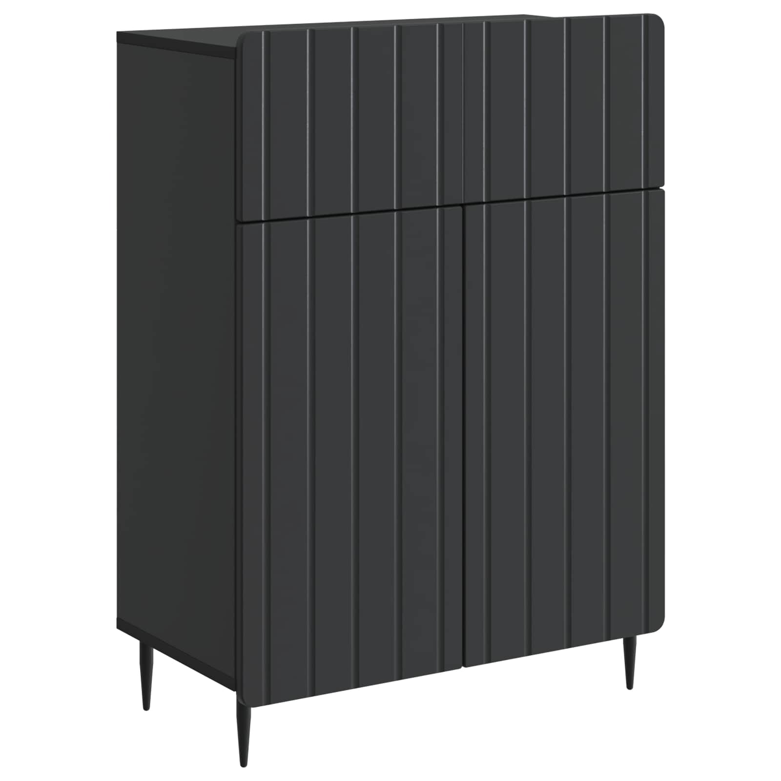 Sideboard Schwarz 66 x 34,5 x 92 cm Holzwerkstoff