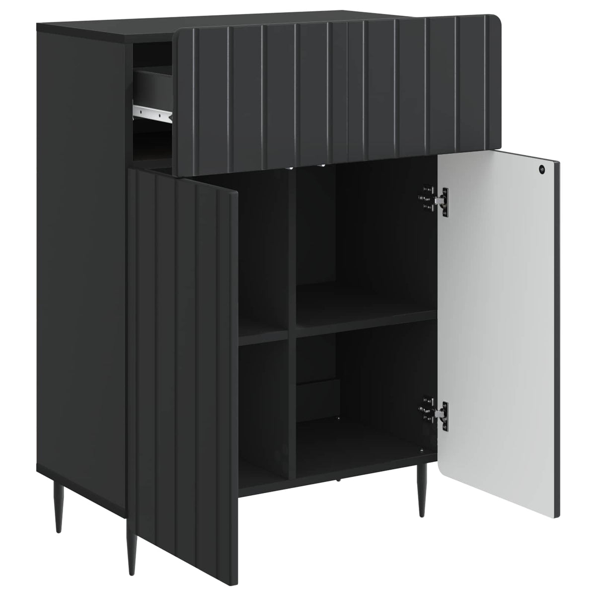 Sideboard Schwarz 66 x 34,5 x 92 cm Holzwerkstoff