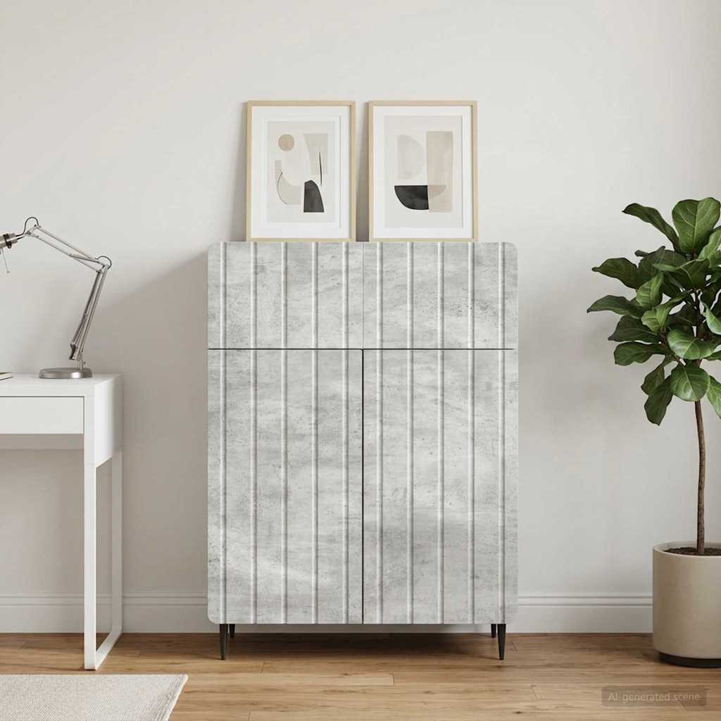 Sideboard Betongrau 66 x 34,5 x 92 cm Holzwerkstoff