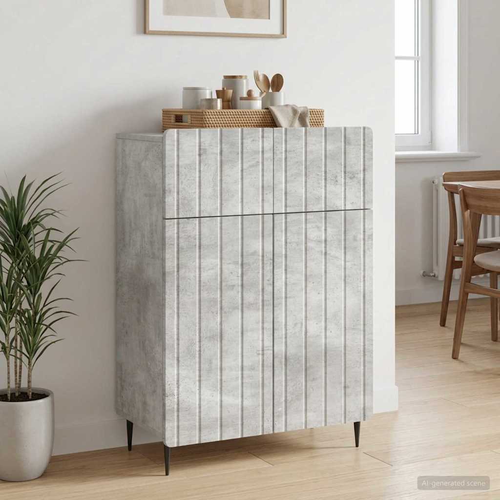 Sideboard Betongrau 66 x 34,5 x 92 cm Holzwerkstoff
