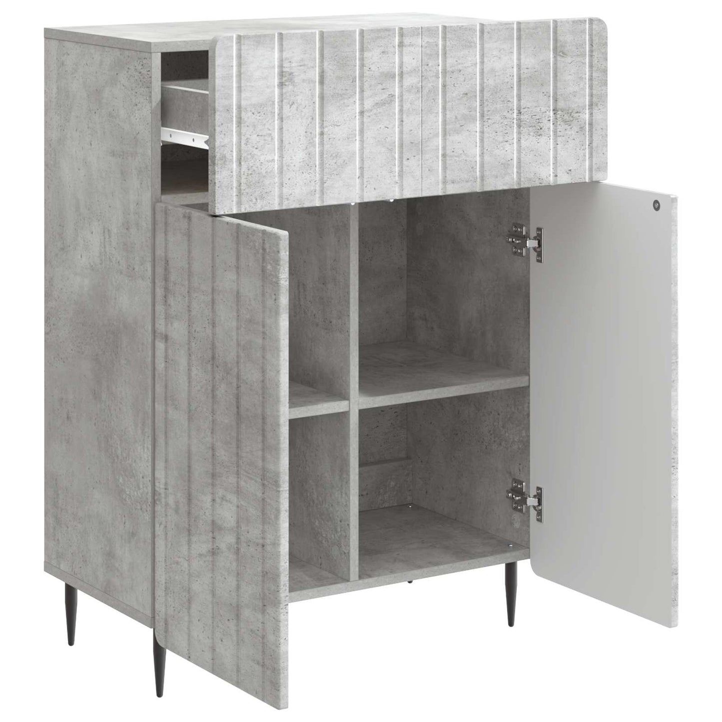 Sideboard Betongrau 66 x 34,5 x 92 cm Holzwerkstoff