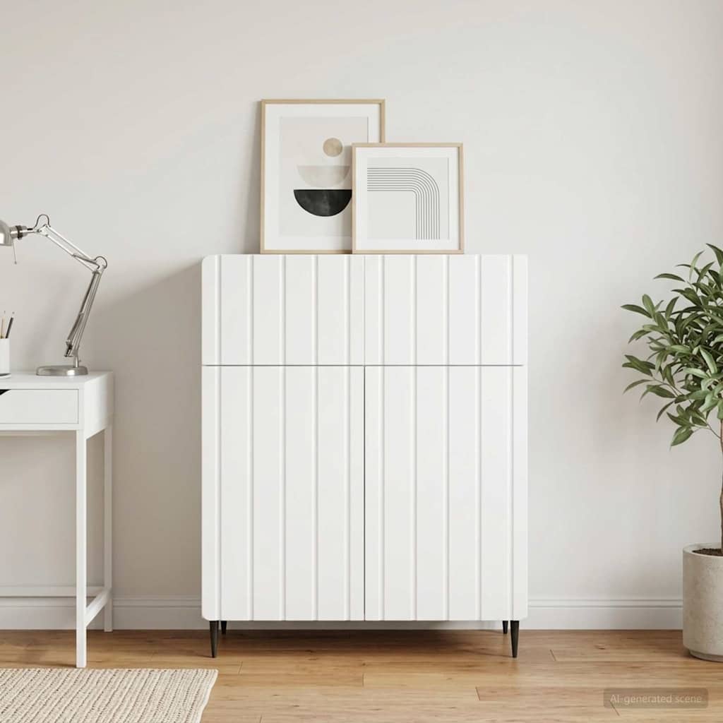 Sideboard Hochglanz Weiß 66 x 34,5 x 92 cm Holzwerkstoff