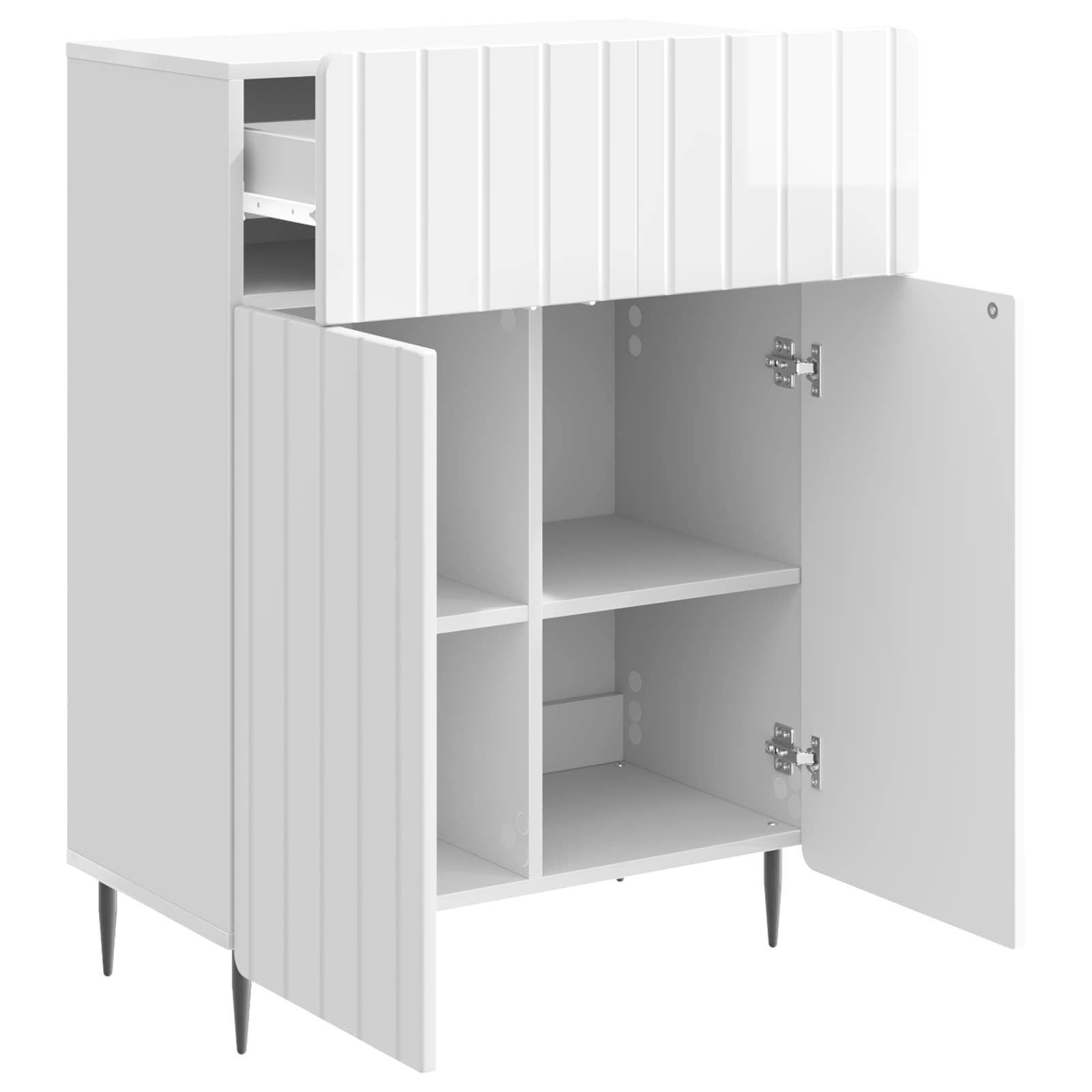 Sideboard Hochglanz Weiß 66 x 34,5 x 92 cm Holzwerkstoff