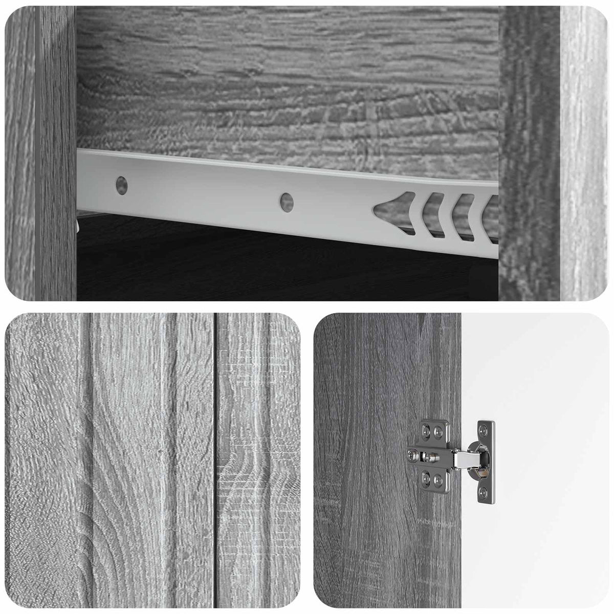Sideboard Sonoma-Grau 66 x 34,5 x 92 cm Holzwerkstoff
