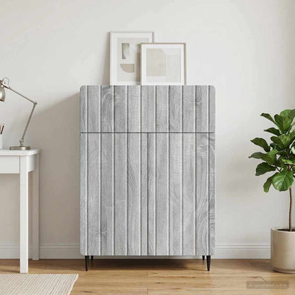 Sideboard Sonoma-Grau 66 x 34,5 x 92 cm Holzwerkstoff