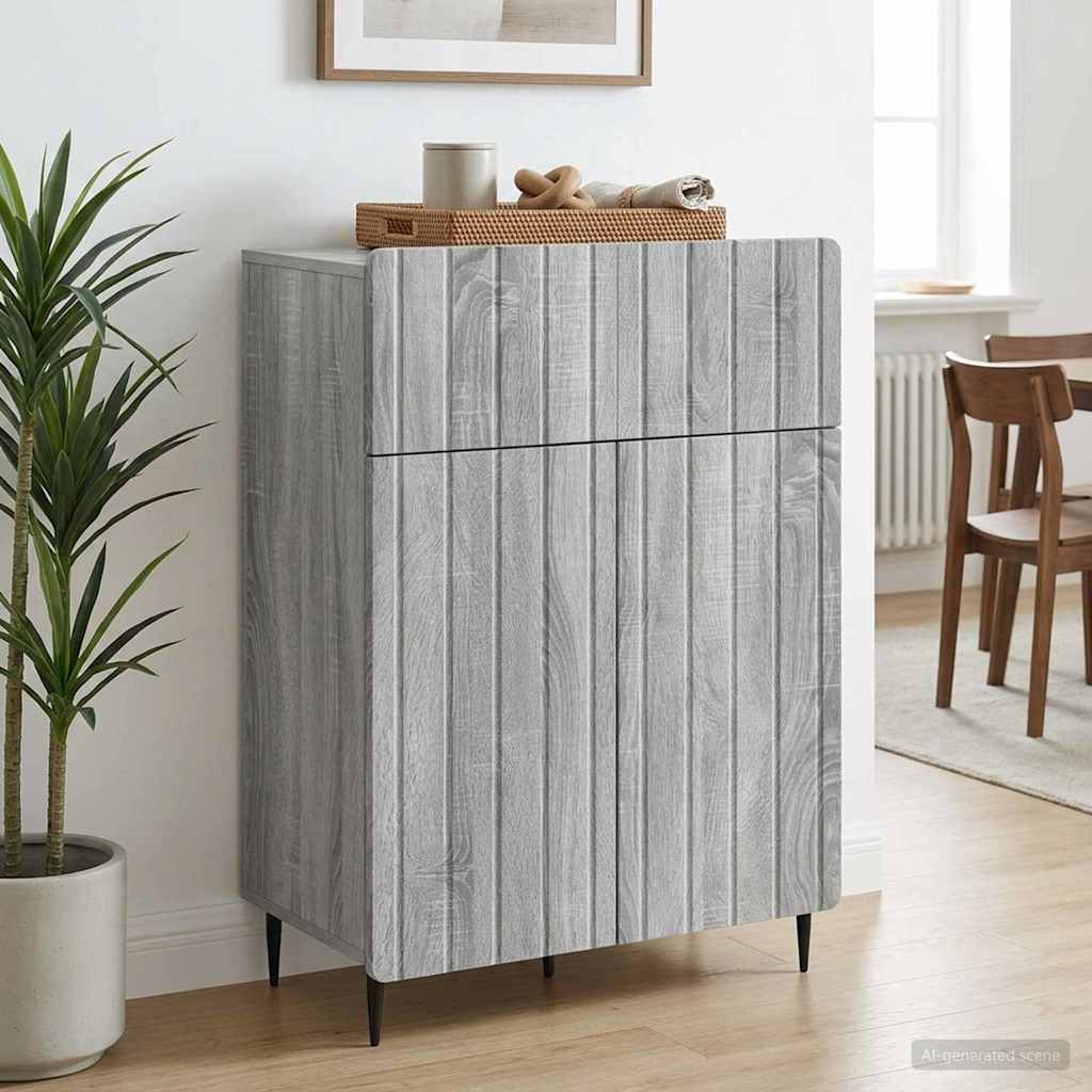 Sideboard Sonoma-Grau 66 x 34,5 x 92 cm Holzwerkstoff
