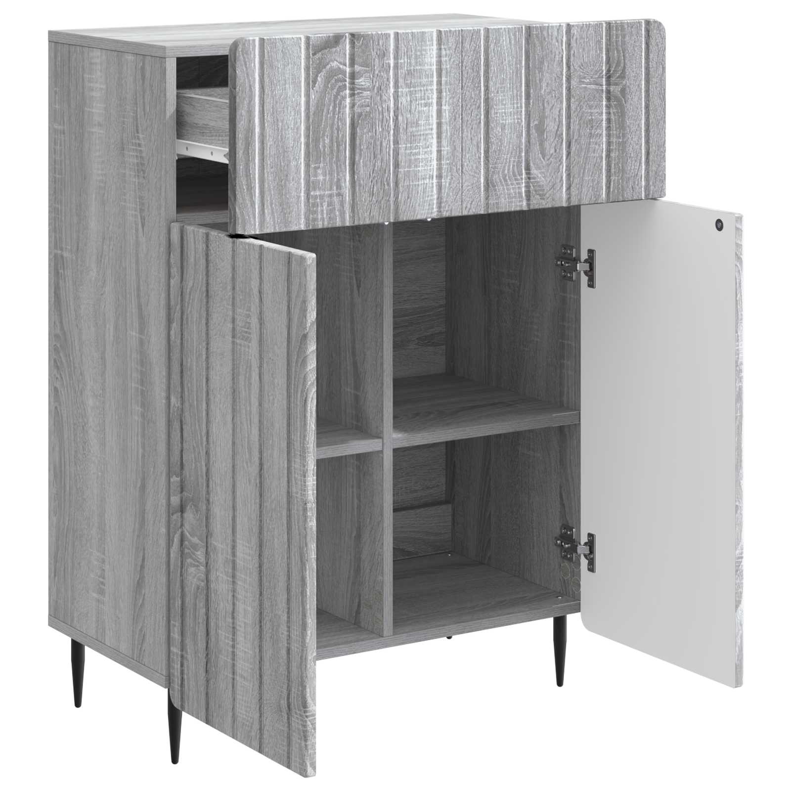 Sideboard Sonoma-Grau 66 x 34,5 x 92 cm Holzwerkstoff