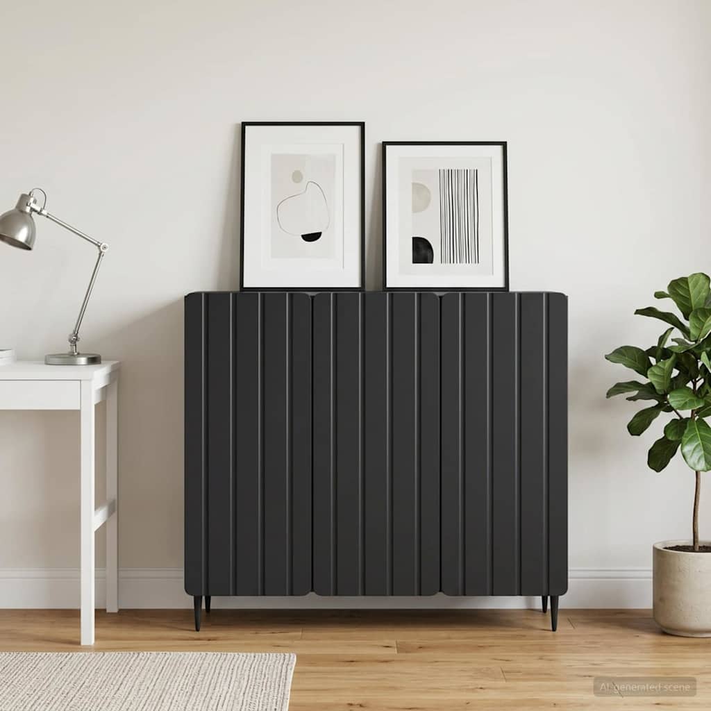 Sideboard Schwarz 89 x 34,5 x 82 cm Holzwerkstoff