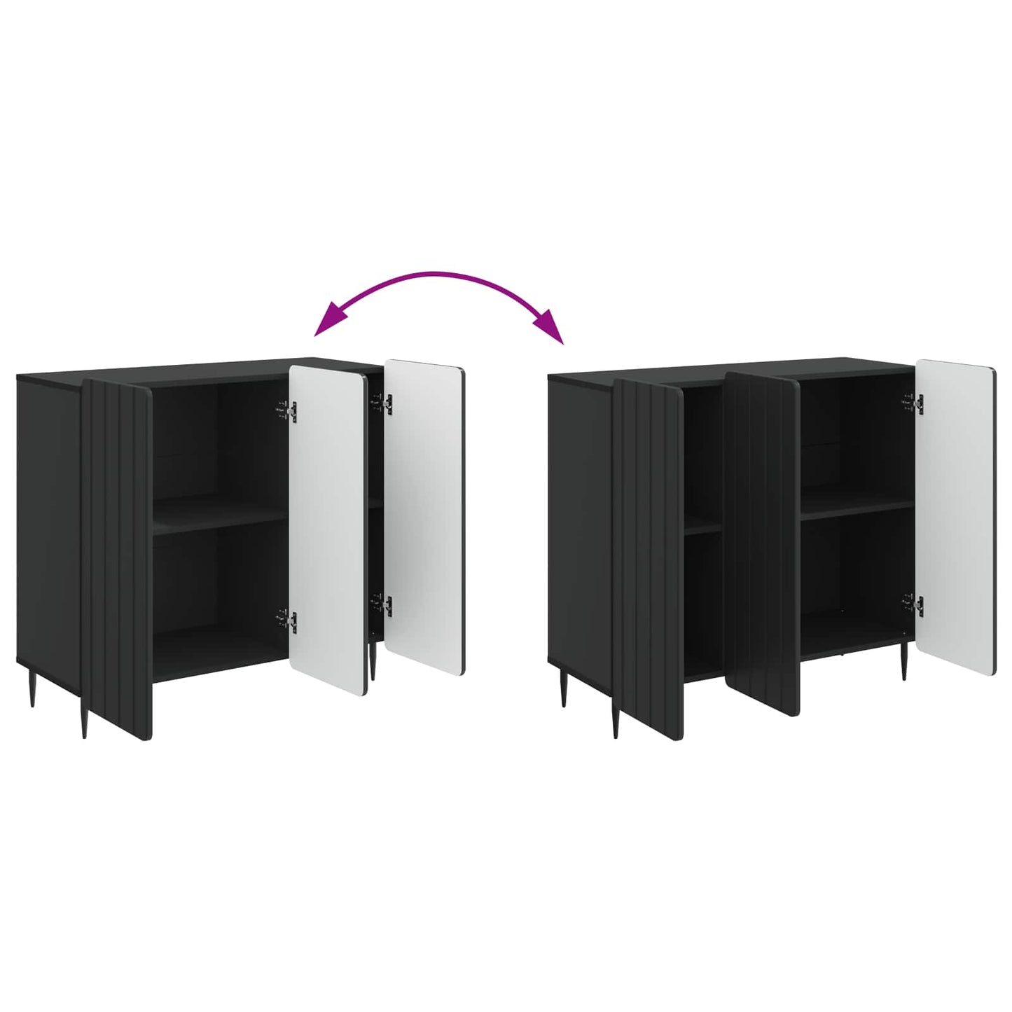 Sideboard Schwarz 89 x 34,5 x 82 cm Holzwerkstoff