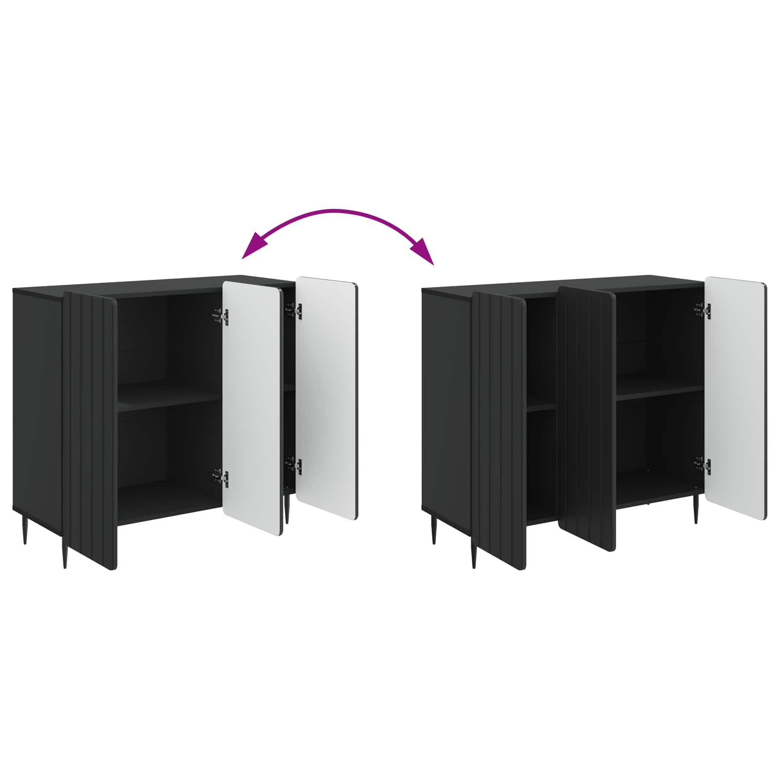 Sideboard Schwarz 89 x 34,5 x 82 cm Holzwerkstoff