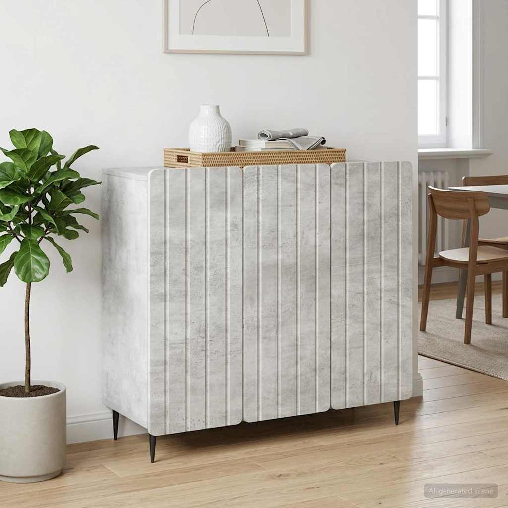 Sideboard Betongrau 89 x 34,5 x 82 cm Holzwerkstoff
