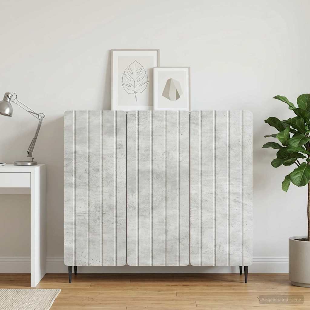 Sideboard Betongrau 89 x 34,5 x 82 cm Holzwerkstoff
