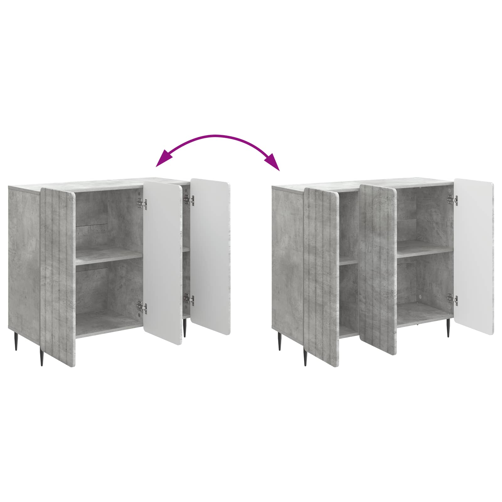 Sideboard Betongrau 89 x 34,5 x 82 cm Holzwerkstoff