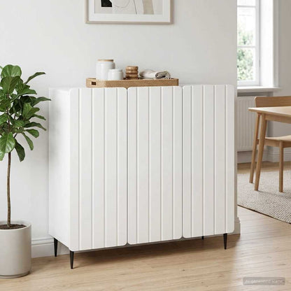Sideboard Hochglanz Weiß 89 x 34,5 x 82 cm Holzwerkstoff