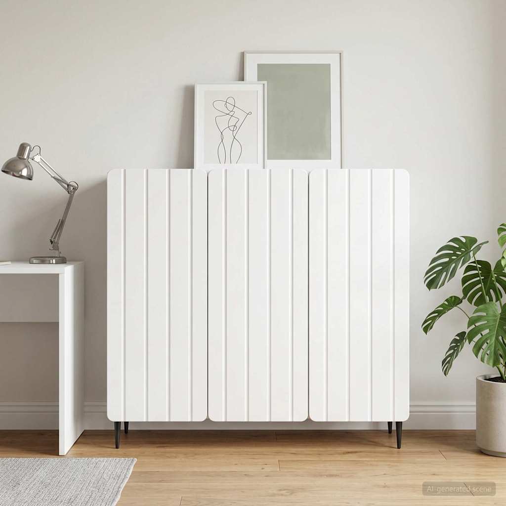Sideboard Hochglanz Weiß 89 x 34,5 x 82 cm Holzwerkstoff