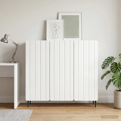 Sideboard Hochglanz Weiß 89 x 34,5 x 82 cm Holzwerkstoff