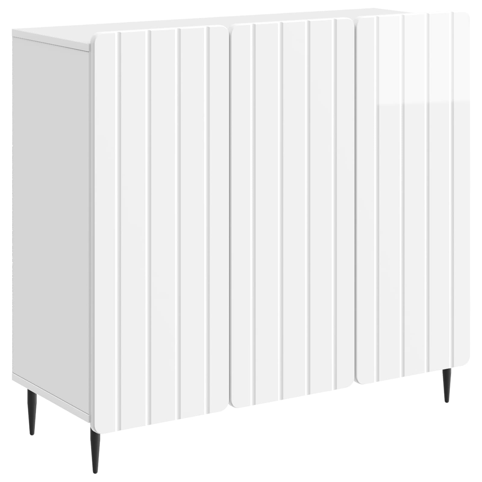Sideboard Hochglanz Weiß 89 x 34,5 x 82 cm Holzwerkstoff