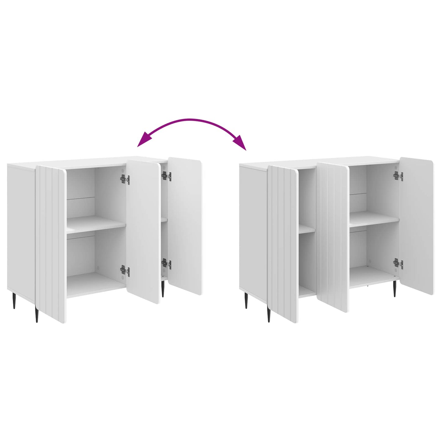 Sideboard Hochglanz Weiß 89 x 34,5 x 82 cm Holzwerkstoff