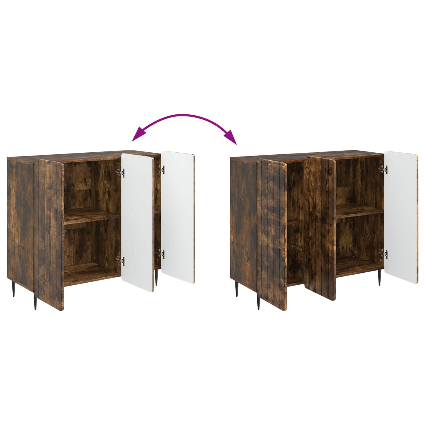 Sideboard Räuchereiche 89 x 34,5 x 82 cm Holzwerkstoff