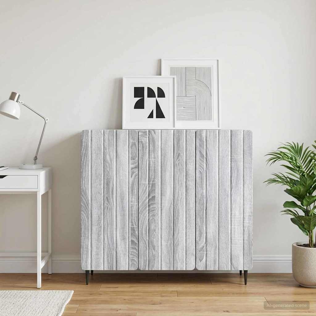 Sideboard Sonoma-Grau 89 x 34,5 x 82 cm Holzwerkstoff