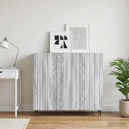 Sideboard Sonoma-Grau 89 x 34,5 x 82 cm Holzwerkstoff