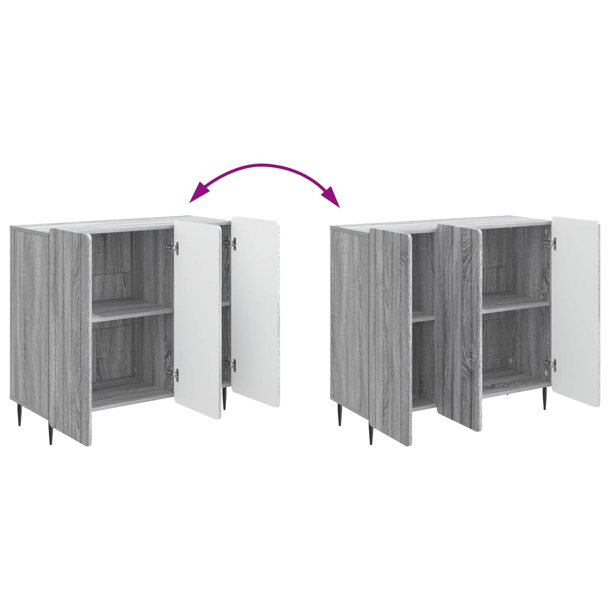 Sideboard Sonoma-Grau 89 x 34,5 x 82 cm Holzwerkstoff
