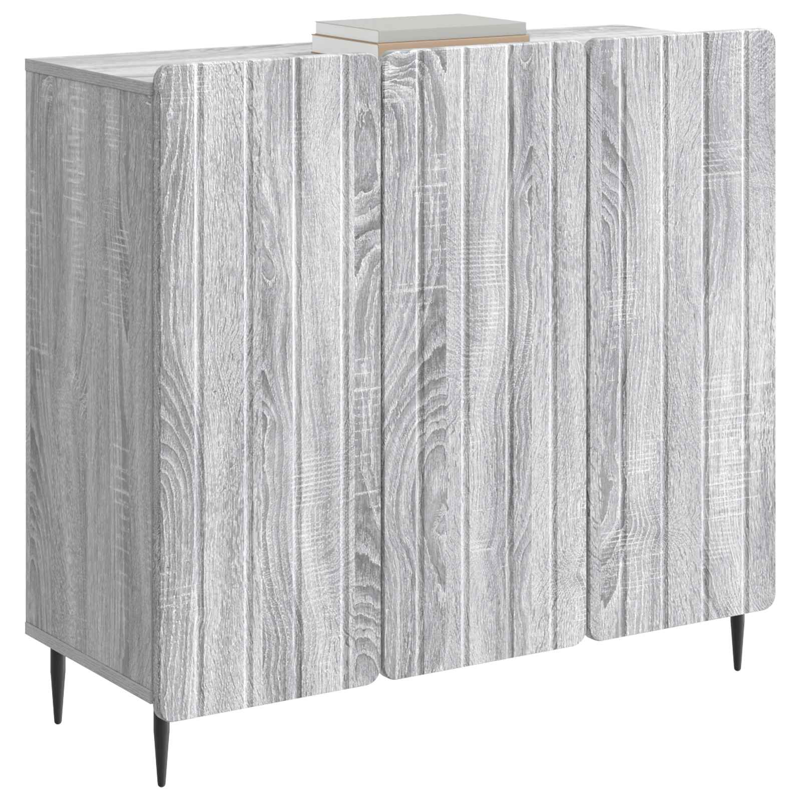Sideboard Sonoma-Grau 89 x 34,5 x 82 cm Holzwerkstoff