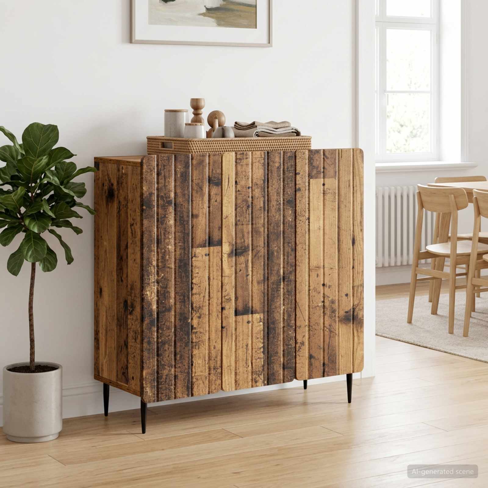 Sideboard Altholz 89 x 34,5 x 82 cm Holzwerkstoff