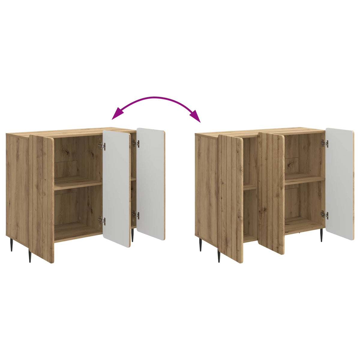 Sideboard Artisan-Eiche 89 x 34,5 x 82 cm Holzwerkstoff