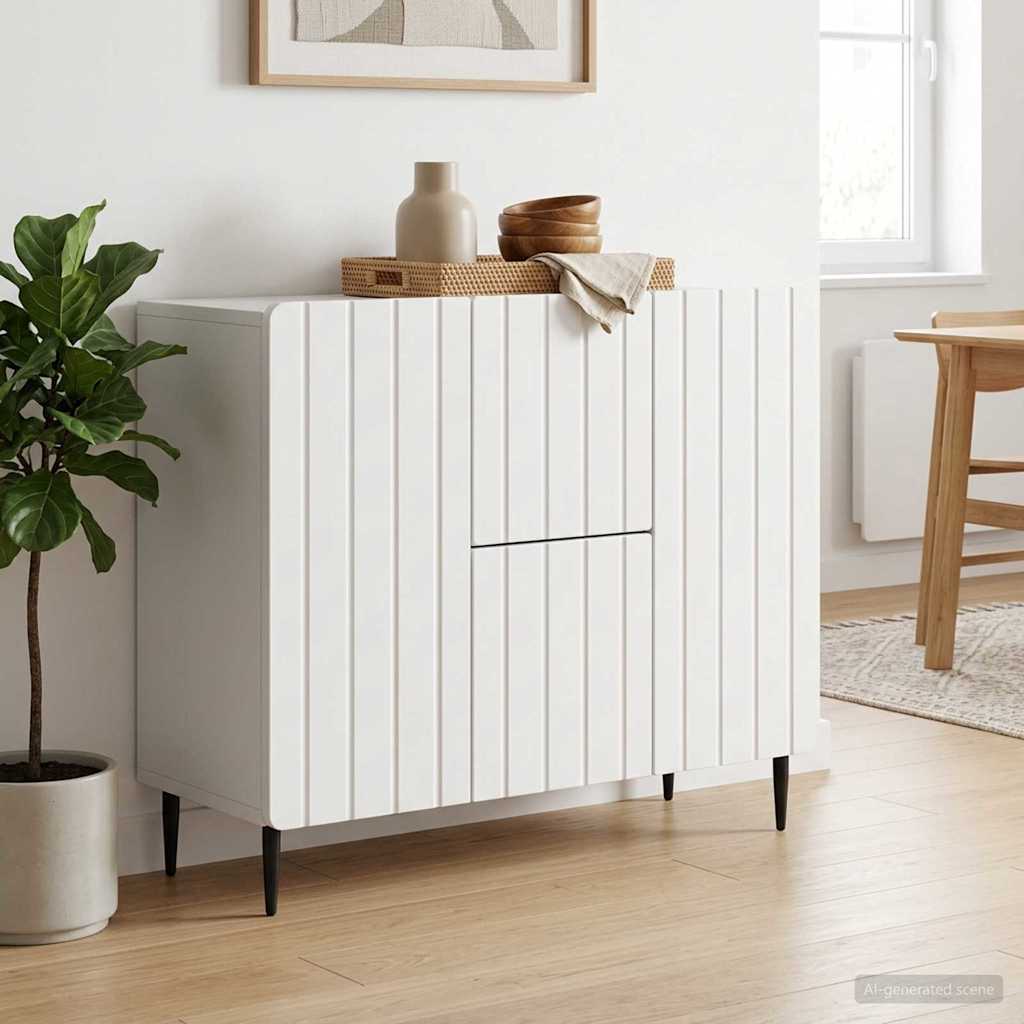 Sideboard Weiß 89 x 34,5 x 62 cm Holzwerkstoff