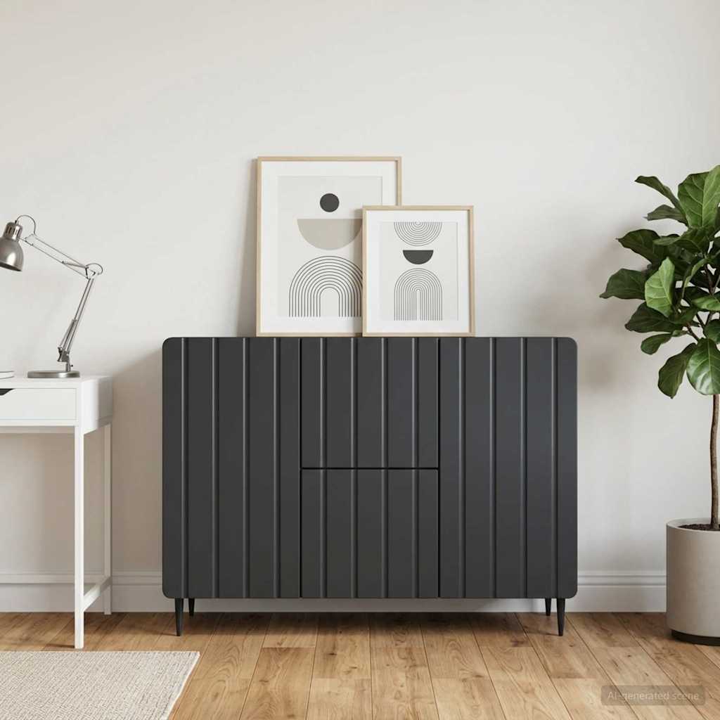 Sideboard Schwarz 89 x 34,5 x 62 cm Holzwerkstoff
