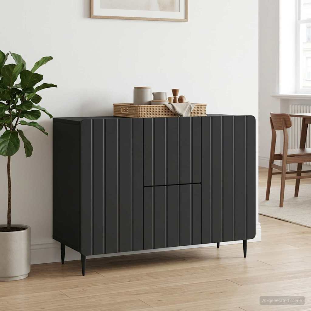 Sideboard Schwarz 89 x 34,5 x 62 cm Holzwerkstoff