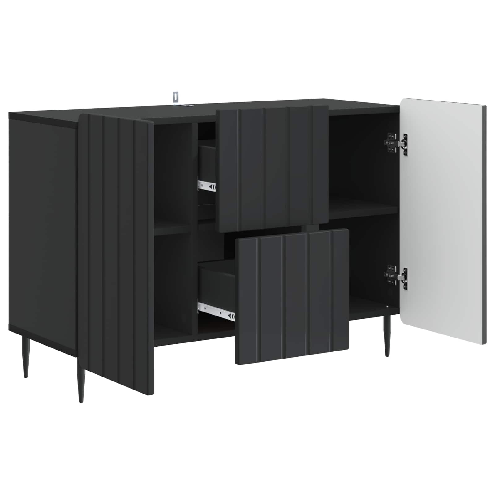 Sideboard Schwarz 89 x 34,5 x 62 cm Holzwerkstoff