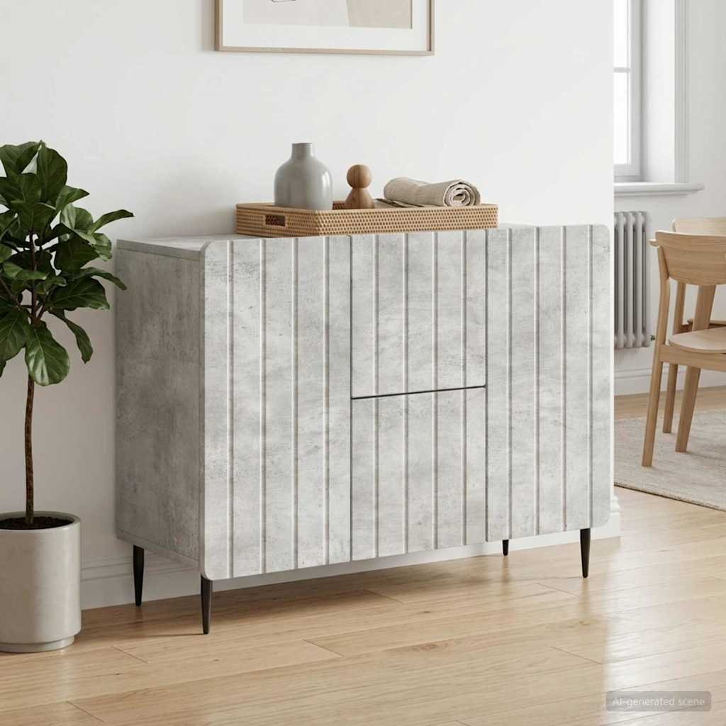 Sideboard Betongrau 89 x 34,5 x 62 cm Holzwerkstoff