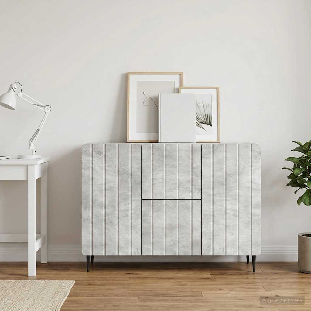 Sideboard Betongrau 89 x 34,5 x 62 cm Holzwerkstoff