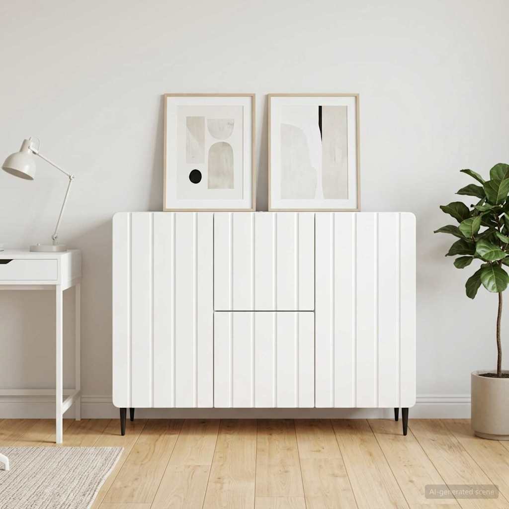 Sideboard Hochglanz Weiß 89 x 34,5 x 62 cm Holzwerkstoff