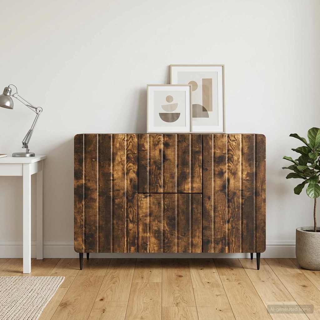 Sideboard Geräucherte Eiche 89 x 34,5 x 62 cm Holzwerkstoff