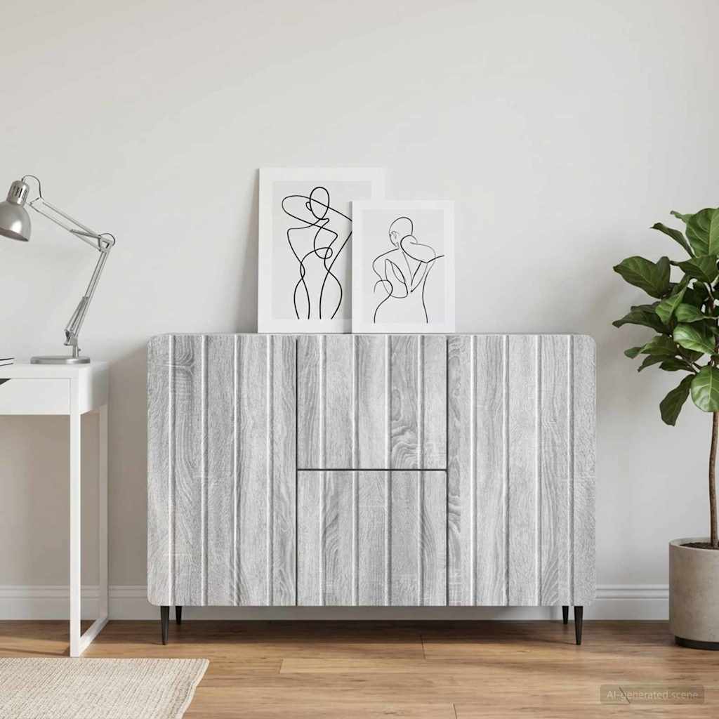 Sideboard Graues Sonoma 89 x 34,5 x 62 cm Holzwerkstoff
