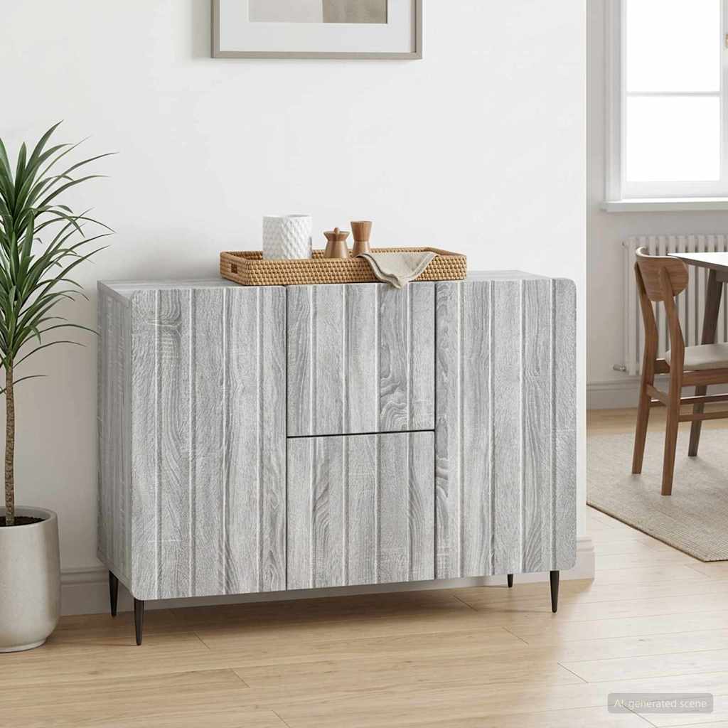 Sideboard Graues Sonoma 89 x 34,5 x 62 cm Holzwerkstoff