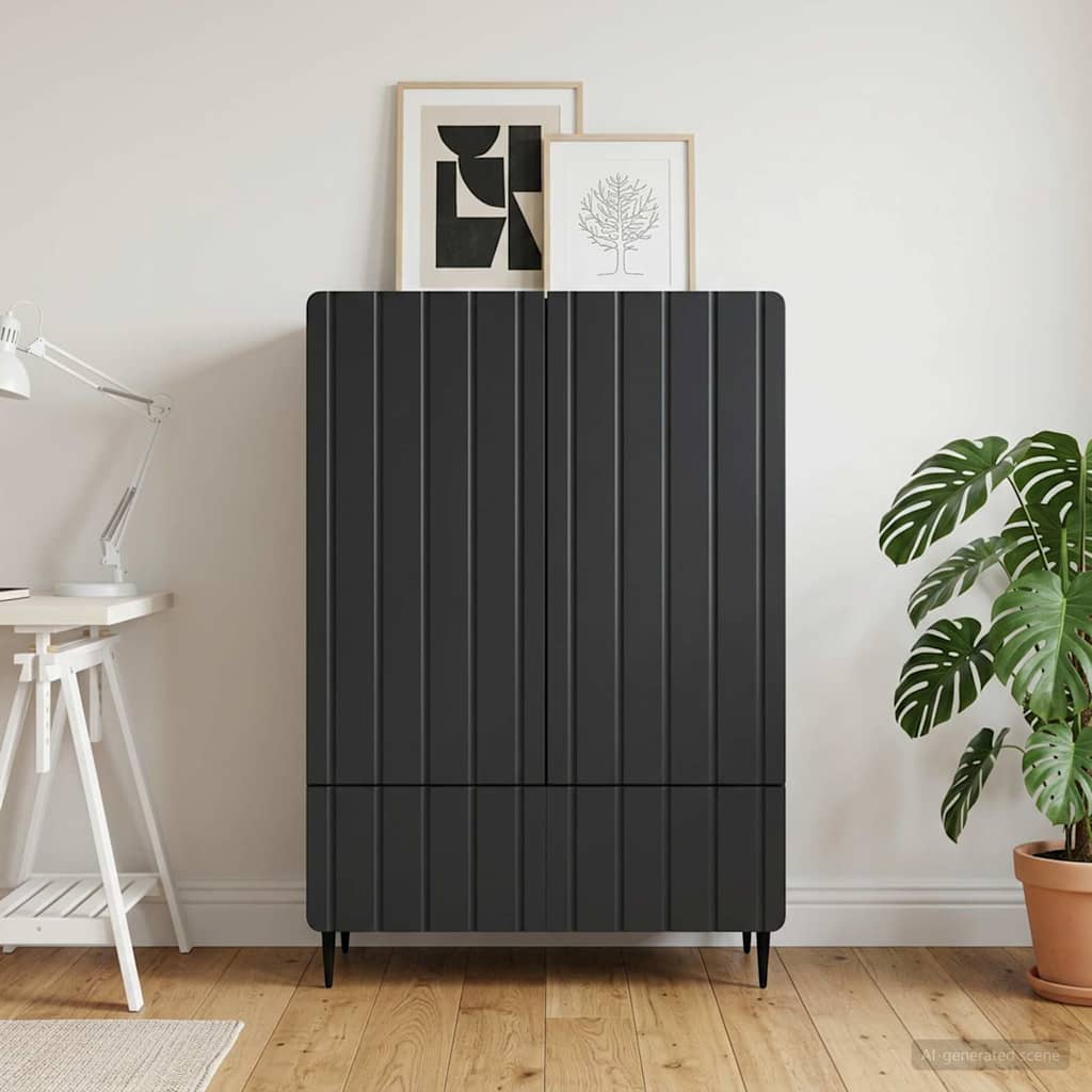 Sideboard Schwarz 66 x 34,5 x 97 cm Holzwerkstoff