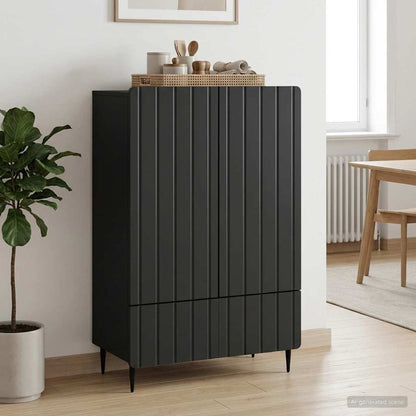 Sideboard Schwarz 66 x 34,5 x 97 cm Holzwerkstoff