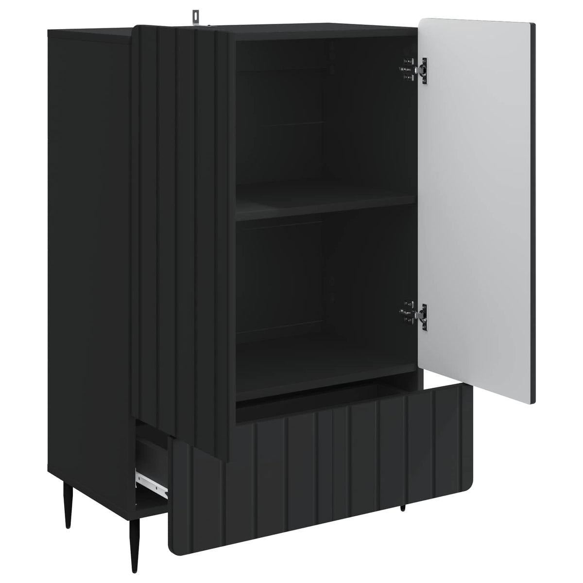 Sideboard Schwarz 66 x 34,5 x 97 cm Holzwerkstoff