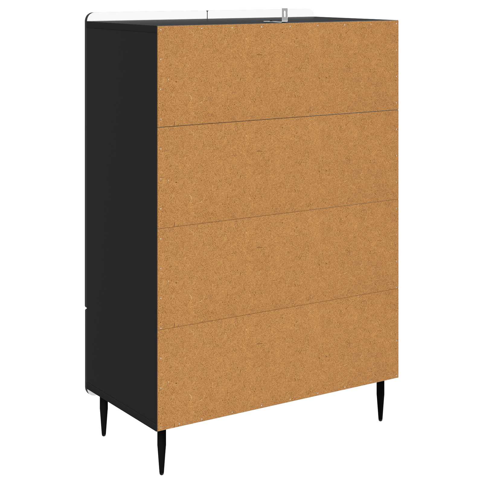 Sideboard Schwarz 66 x 34,5 x 97 cm Holzwerkstoff