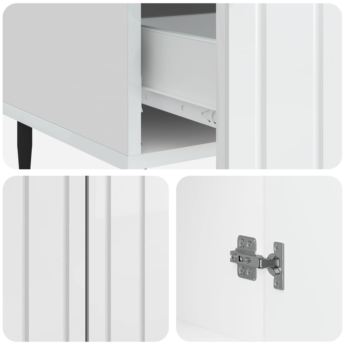 Sideboard Hochglanz Weiß 66 x 34,5 x 97 cm Holzwerkstoff