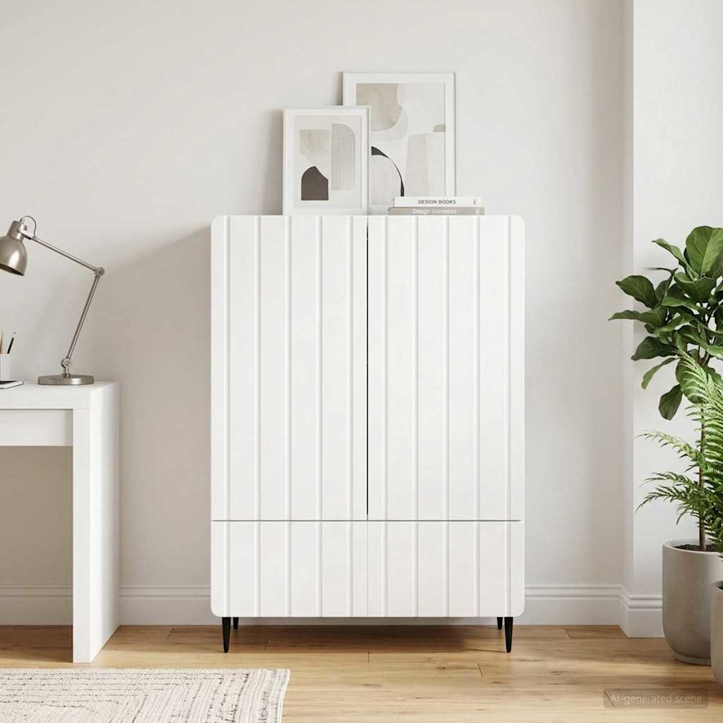 Sideboard Hochglanz Weiß 66 x 34,5 x 97 cm Holzwerkstoff